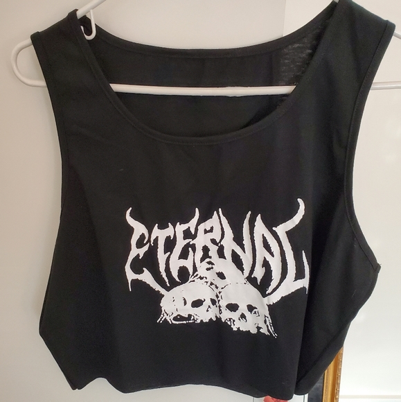 **SOLD** Eternal Goth Cropped Tank Top - Picture 3 of 6